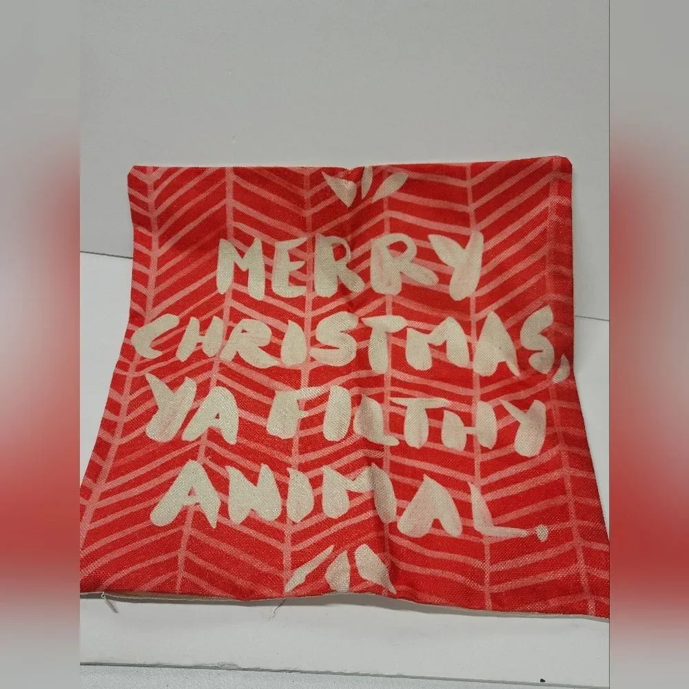 Merry Christmas, Ya Filthy Animal – Red Pillow Cover 17